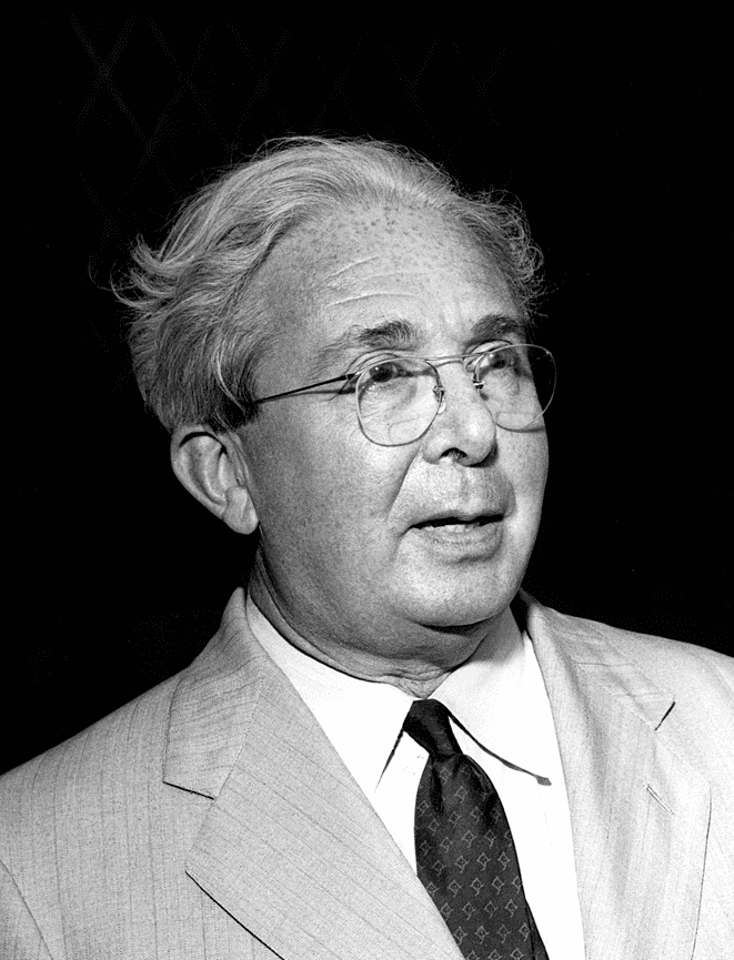 Black and white portrait of Leó Szilárd
